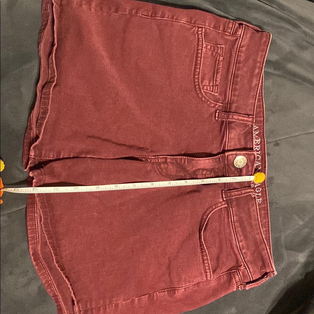 American Eagle Outfitters Red Jean Shorts Casual Style